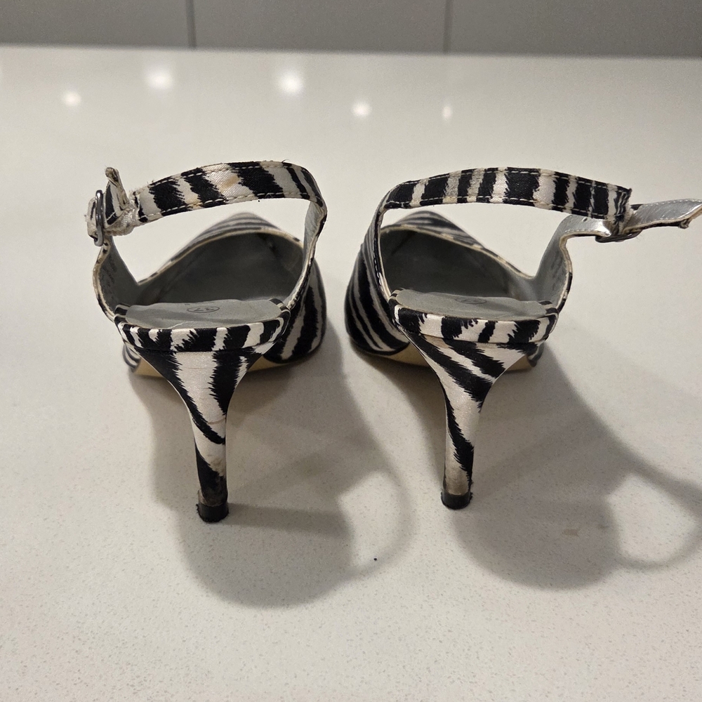 Transit Zebra-Print Slingback Pumps in Black & White - Picture 4 of 4